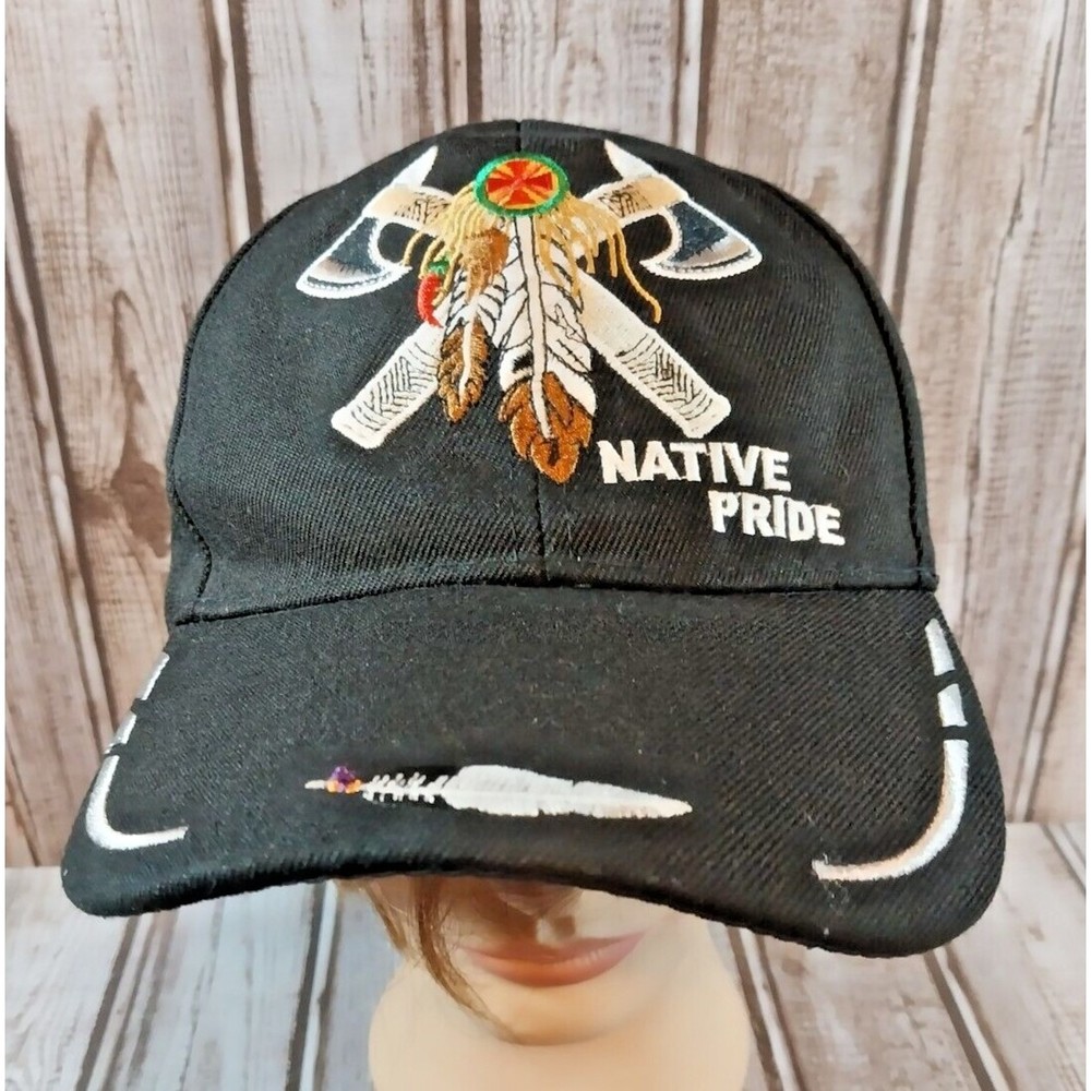 Joycap Adjustable Hat Black Native Pride Cap Dreamcatcher Tomahawks Feather